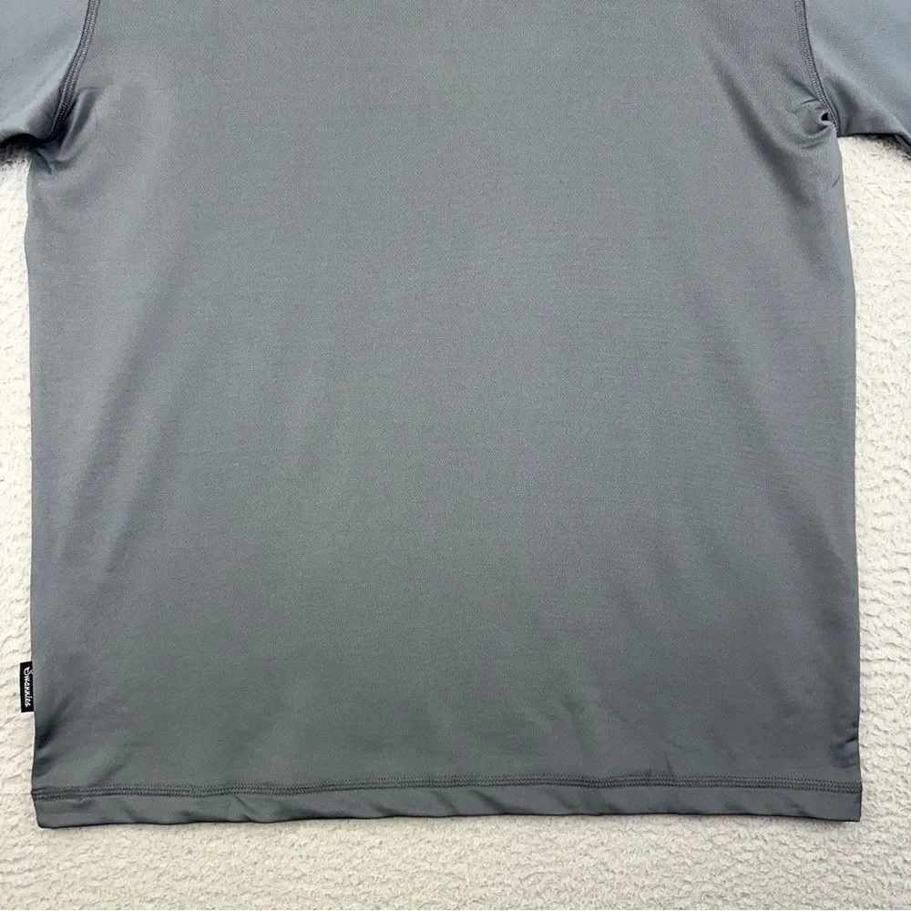 Swannies Golf‎ Sweater Mens Medium Gray Pullover 1/4 Zip Stretch Repreve 23 NEW